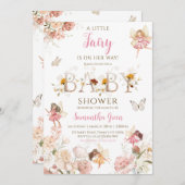 Little Fairy Baby shower Kaart (Voorkant / Achterkant)