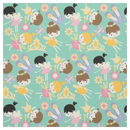 Little Fairy Ballerinas Fabric Stof (Swatch)