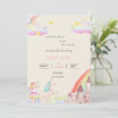 Little Fairy Beige roze waterverf baby shower Kaart (Staand voorkant)