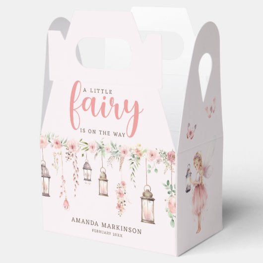 Little Fairy betoverde roze Baby shower Bedankdoosjes (Geopend)