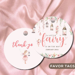 Little Fairy betoverde roze Baby shower Bedankjes Labels