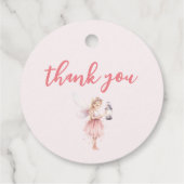 Little Fairy betoverde roze Baby shower Bedankjes Labels (Achterkant)