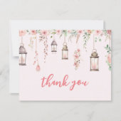 Little Fairy betoverde roze Baby shower Bedankkaart (Voorkant)