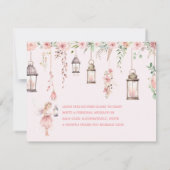 Little Fairy betoverde roze Baby shower Bedankkaart (Achterkant)