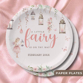 Little Fairy betoverde roze Baby shower Papieren Bordje