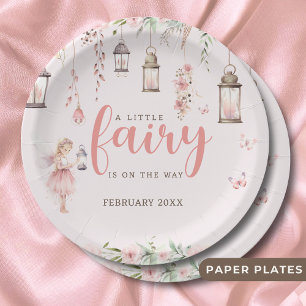 Little Fairy betoverde roze Baby shower Papieren Bordje