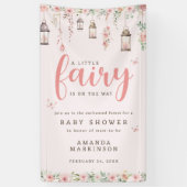Little Fairy betoverde roze Baby shower Spandoek (Verticaal)