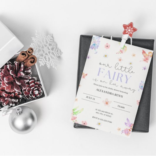 Little Fairy bloemen budgetteren baby shower inval