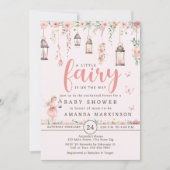 Little Fairy Enchanted Roze Baby shower Uitnodigin Kaart (Voorkant)