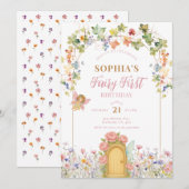 Little Fairy First Door Birthday Kaart (Voorkant / Achterkant)