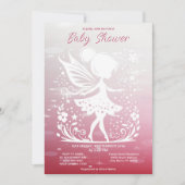Little Fairy Floral Baby shower Invitation Kaart (Voorkant)