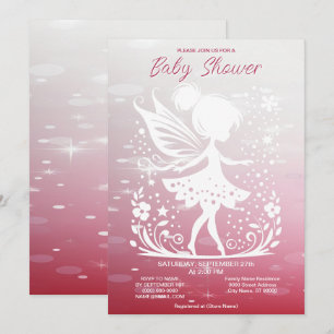 Little Fairy Floral Baby shower Invitation Kaart