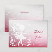 Little Fairy Floral Dank je wel kaart (Voorkant / Achterkant)