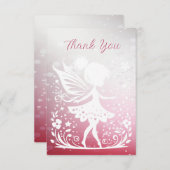 Little Fairy Floral Dank je wel kaart (Voorkant / Achterkant)