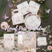 Little Fairy Floral Garden First Birthday Cadeaulabel