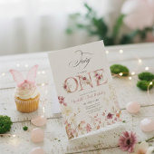 Little Fairy Floral Garden First Birthday  Kaart