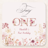 Little Fairy Floral Garden First Birthday Kartonnen Onderzetters (Voorkant)