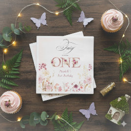 Little Fairy Floral Garden First Birthday Servet