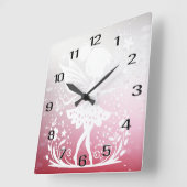 Little Fairy Floral Wall Clock Vierkante Klok (Hoek)