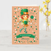 Little Fairy Irish Girl Custom St. Patrick's Day Kaart (Gele Bloem)
