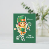 Little Fairy Irish Girl St. Patrick's Day Custom Briefkaart (Staand voorkant)