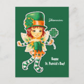 Little Fairy Irish Girl St. Patrick's Day Custom Briefkaart (Voorkant)