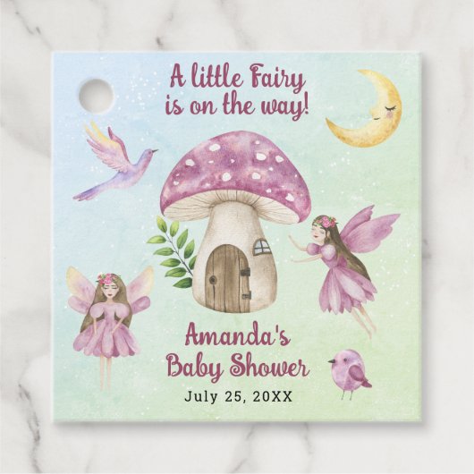 Little Fairy is on the way Baby shower Bedankjes Labels (Voorkant)