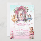 Little Fairy meisje Baby shower Boho roze bloem Kaart (Voorkant)