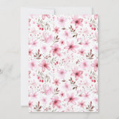 Little Fairy meisje Baby shower Boho roze bloem Kaart (Achterkant)