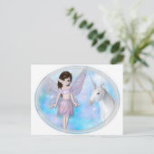 Little Fairy met Unicorn-Design Briefkaart (Staand voorkant)
