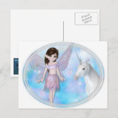 Little Fairy met Unicorn-Design Briefkaart (Voorkant / Achterkant)