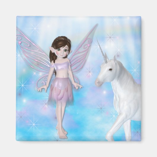Little Fairy met Unicorn-Design Magneet (Voorkant)