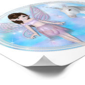 Little Fairy met Unicorn Fantasy Poster/Print Poster (Hoek)
