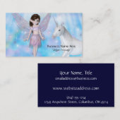 Little Fairy met Unicorn Fantasy Visitekaartjes (Voorkant / Achterkant)