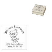 Little Fairy op een Toadstool Arch Address Rubberstempel (Gestempeld)