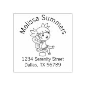 Little Fairy op een Toadstool Arch Address Rubberstempel (Afrduk)