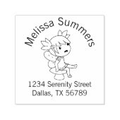 Little Fairy op een Toadstool Arch Address Zelfinktende Stempel (Design)