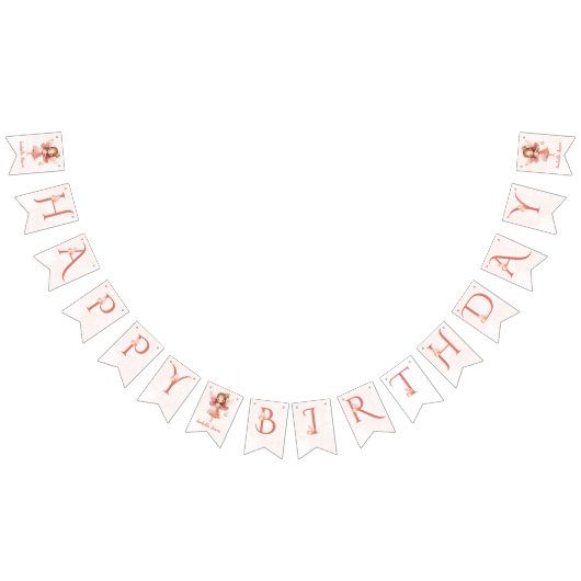 Little Fairy Pink Butterfly Any Age  Vlaggetjes (Alle)