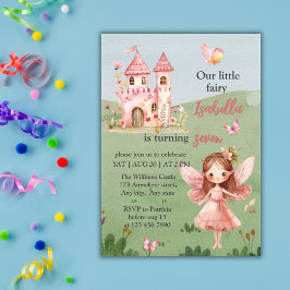 Little Fairy Pink Castle Butterfly Any Age  Kaart