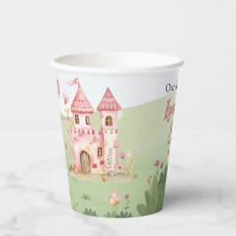 Little Fairy Pink Castle Butterfly Any Age  Papieren Bekers
