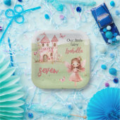 Little Fairy Pink Castle Butterfly Any Age Papieren Bordje (Feest)