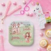 Little Fairy Pink Castle Butterfly Any Age Papieren Bordje (Feest)