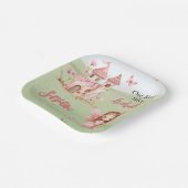 Little Fairy Pink Castle Butterfly Any Age Papieren Bordje (Gebogen)