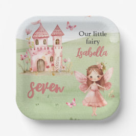 Little Fairy Pink Castle Butterfly Any Age  Papieren Bordje