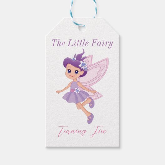 Little Fairy Pink Leuke verjaardagsfeestuitnodigin Cadeaulabel (Voorkant)