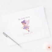 Little Fairy Pink Leuke verjaardagsfeestuitnodigin Ovale Sticker (Envelop)