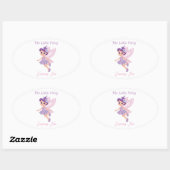 Little Fairy Pink Leuke verjaardagsfeestuitnodigin Ovale Sticker (Vel)