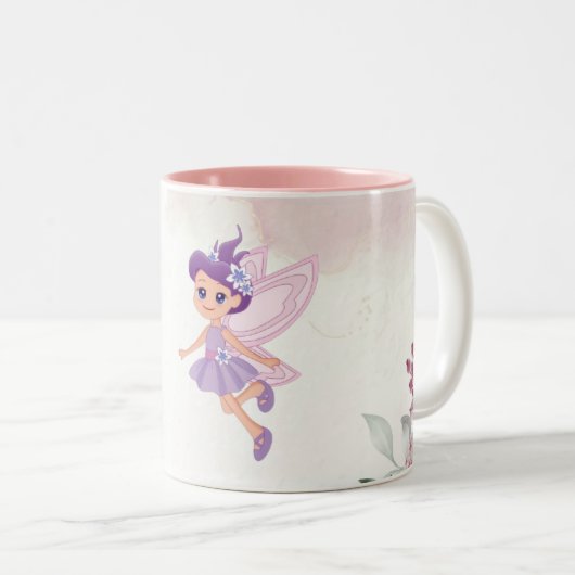 Little Fairy Pink Tweekleurige Koffiemok (Voorkant rechts)