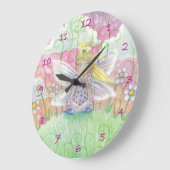 Little Fairy Princess Girls Wall Clock Grote Klok (Hoek)