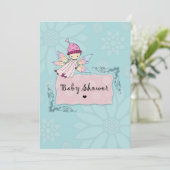 Little Fairy Schattige Baby Girl Baby shower Uitno Kaart (Staand voorkant)